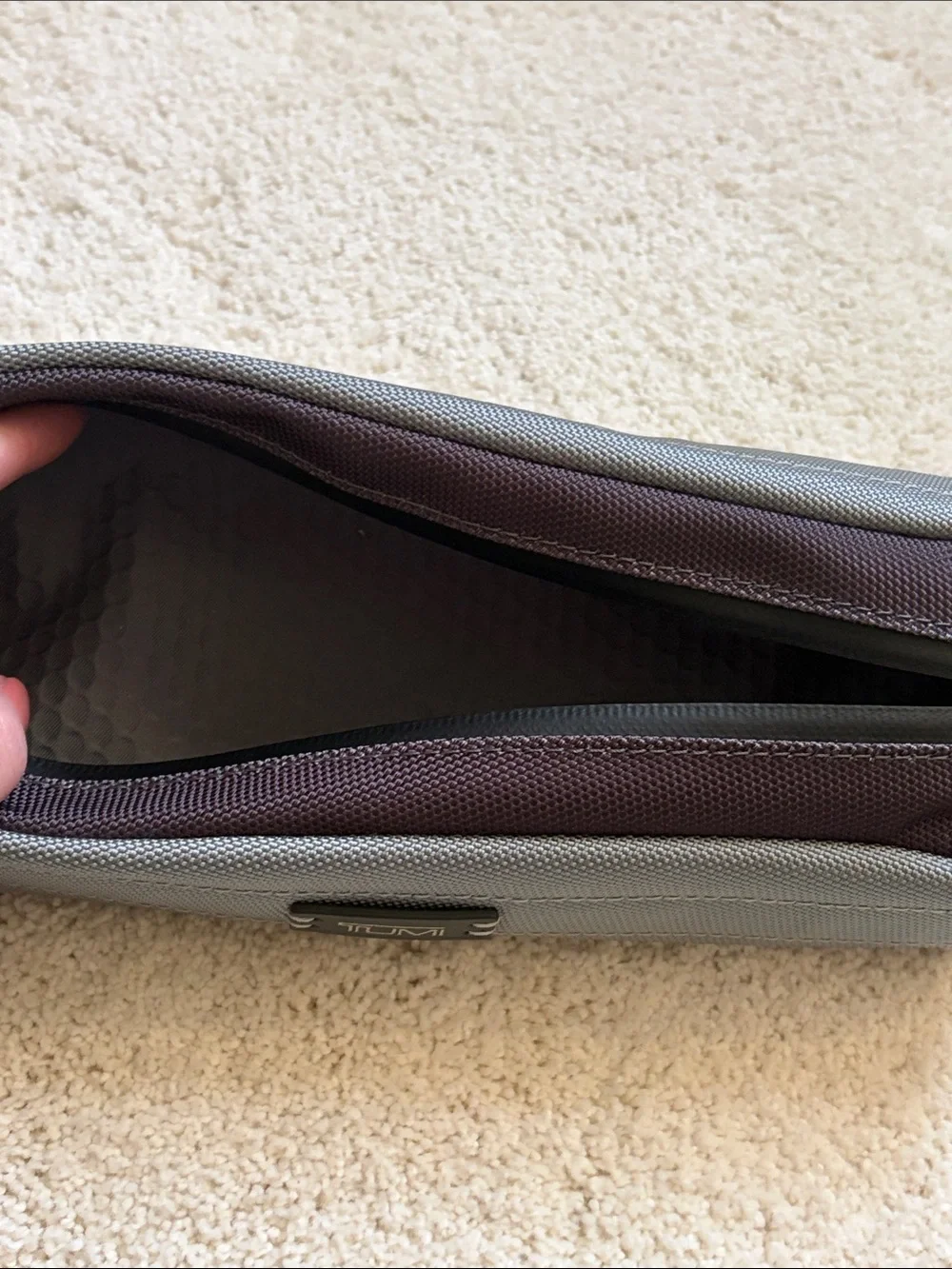 Tumi Gray and Black Slim Nylon Men’s Toiletry Pouch